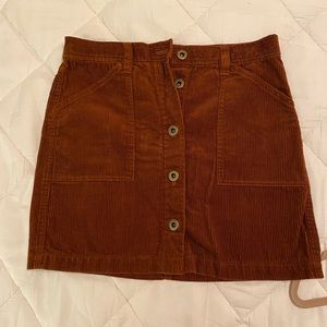 J crew cord skirt button up